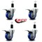 Service Caster 3.5'' Blue Poly Swivel 1-3/8'' Expanding Stem Caster Set Total Lock Brake, 4PK SCC-EXTTL20S3514-PPUB-BLUE-138-4 - alternate 2